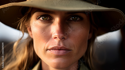 a woman park ranger patrols protected wildlife areas, safeguarding endangered species from poaching and habitat destruction