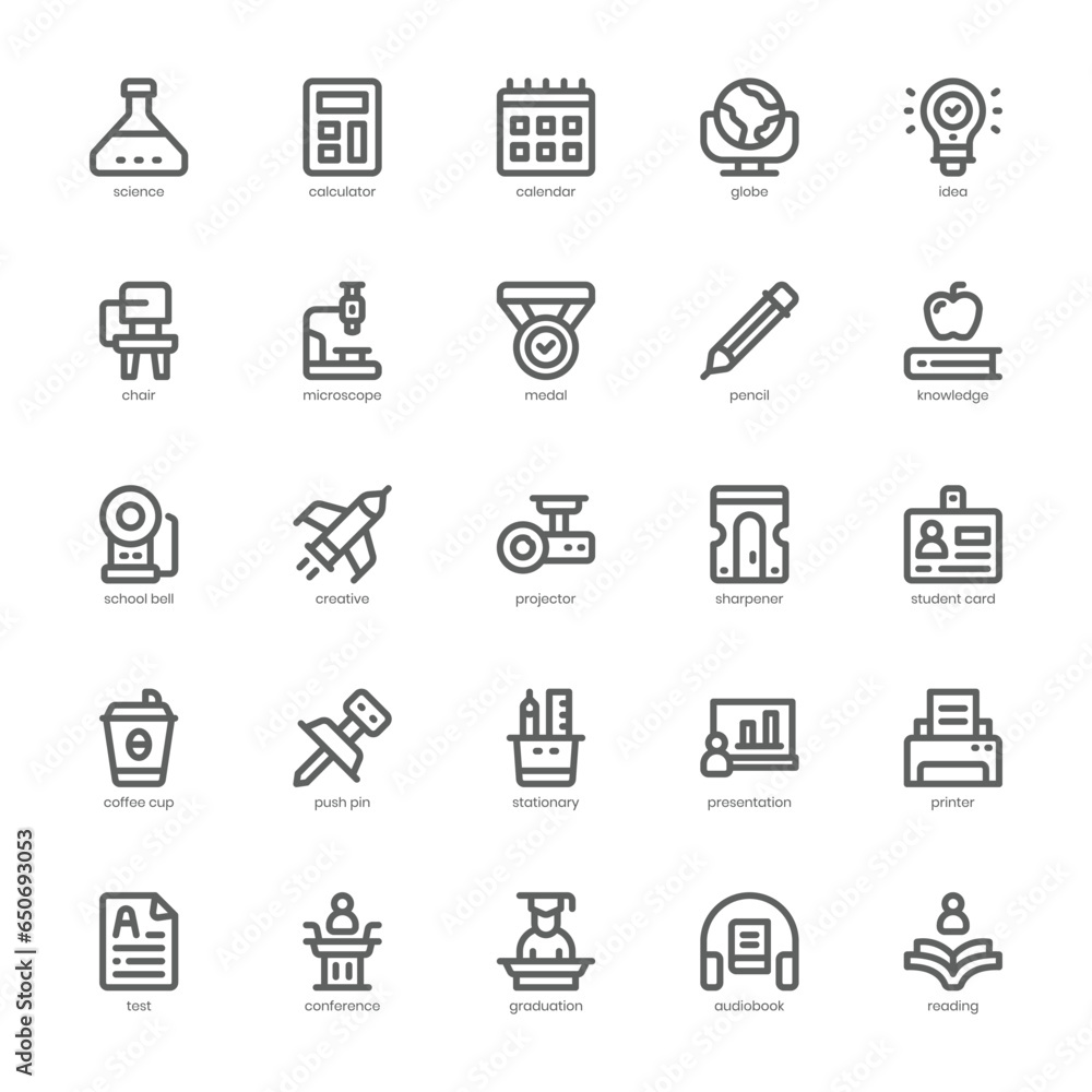 College Life icon pack for your website, mobile, presentation, and logo design. College Life icon outline design. Vector graphics illustration and editable stroke. College Life icon pack for your website, mobile, presentation, and logo design. College Life icon outline design. Vector graphics illustration and editable stroke.