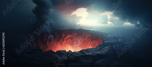 geothermal hole crust background, fire, volcano, lava, disaster 3