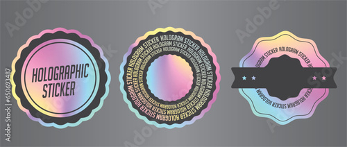 Holographic stickers and label with print ready in shapes