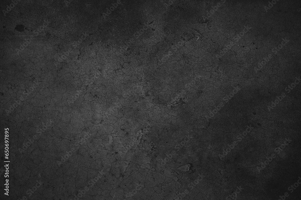 Black wall background cement or stone. concrete texture as a concept of horror and Halloween