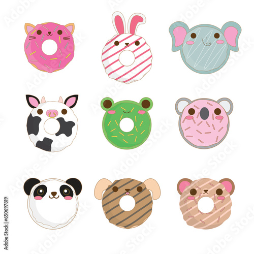 Set of Animal Themed Donuts (ID: 650697819)
