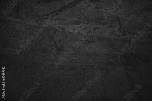 Black wall background cement or stone. concrete texture as a concept of horror and Halloween