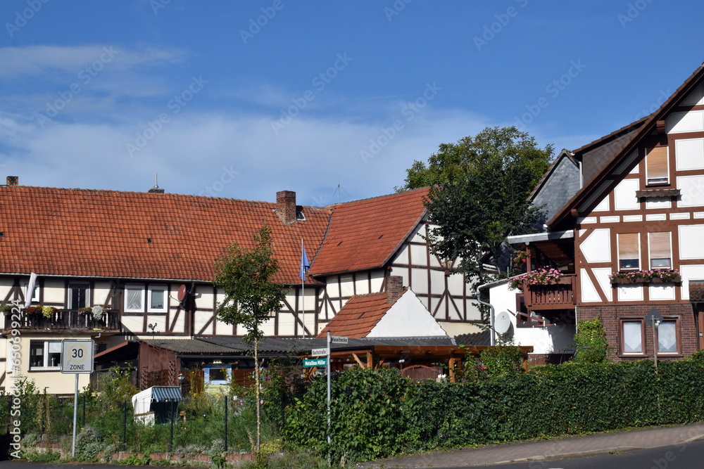 Malerische Fachwerkhäuser in Bad Zwesten