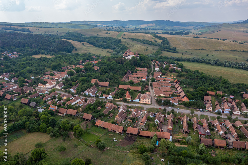 The fortified church and village of Viscri in Romania	