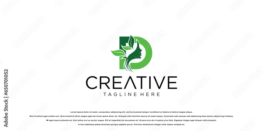 Creative beauty nature logo design with letter concept| premium vector Creative beauty nature logo design with letter concept| premium vector