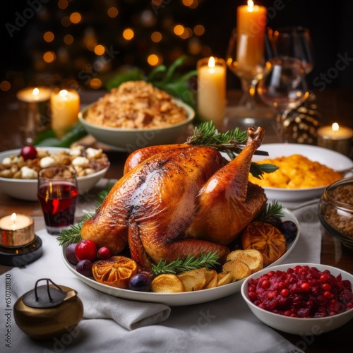 Festive American Christmas Table