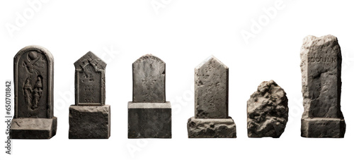 tombstones, png file of isolated cutout object on transparent background.