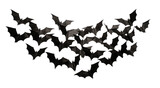 flying flock of bats, png file of isolated cutout object on transparent background.