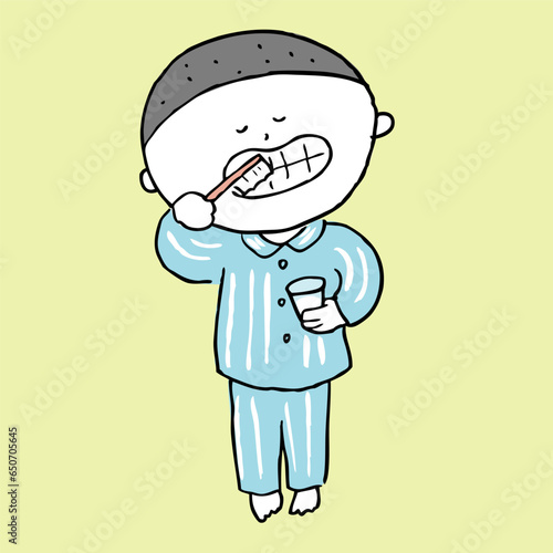 一人で歯磨きをする子ども1