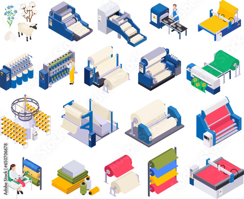 Textile Industry Icon Set