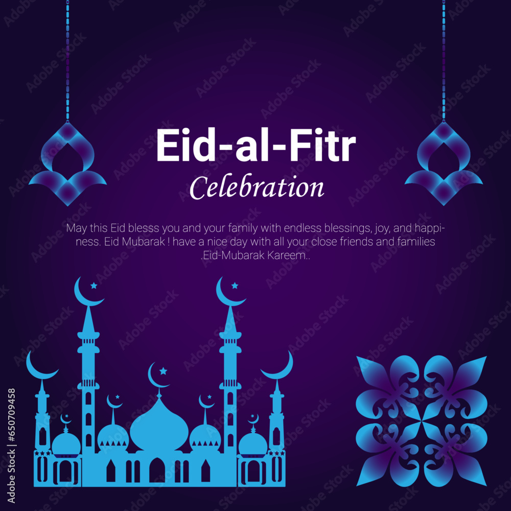 Fototapeta premium Eid al Fitr Islamic social media vector design