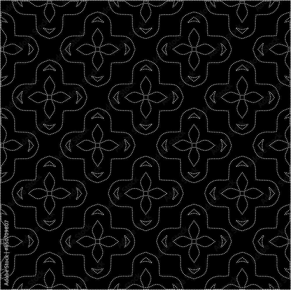 Fototapeta premium A repeat pattern of white dots on a black background. Simple texture for posters, sites, business cards, covers.