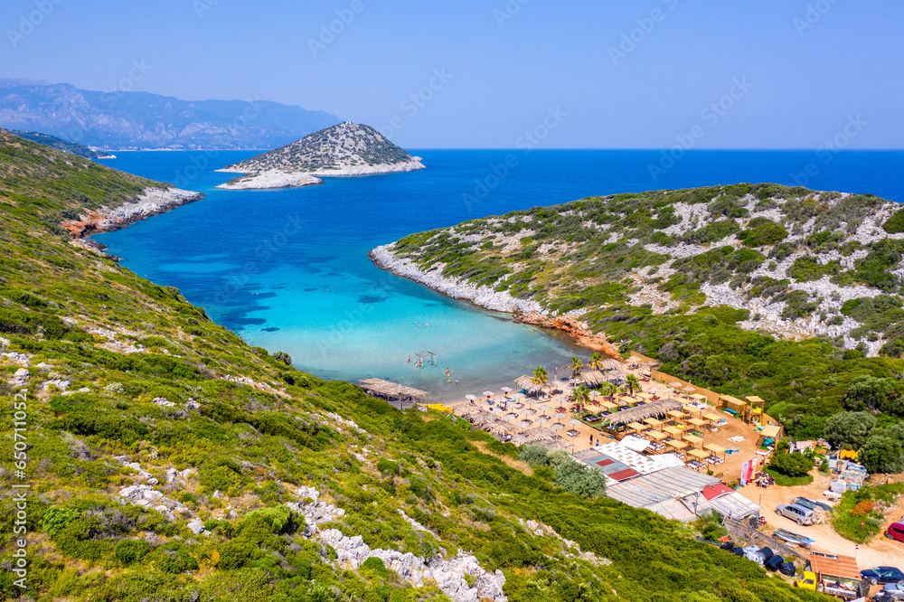 Amazing beach of Livadaki on Samos island, Greece.