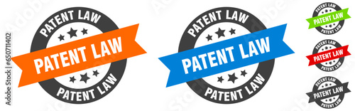 patent law stamp. patent law round ribbon sticker. tag