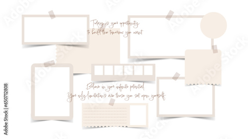 Vector photo collage template moodboard pictures grids vector illustration	