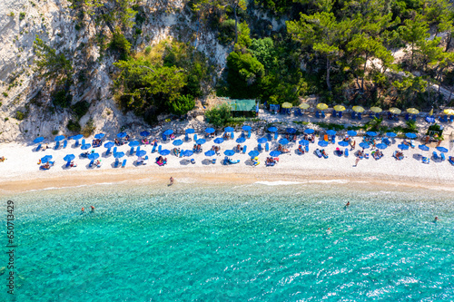 Amazing beach of Tsamadou on Samos island, Greece.