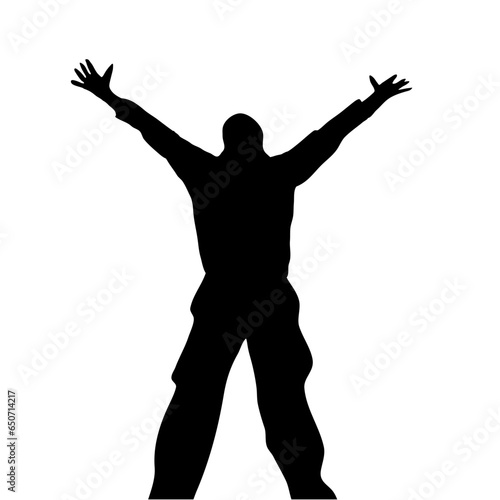silhouette of person celebrating success