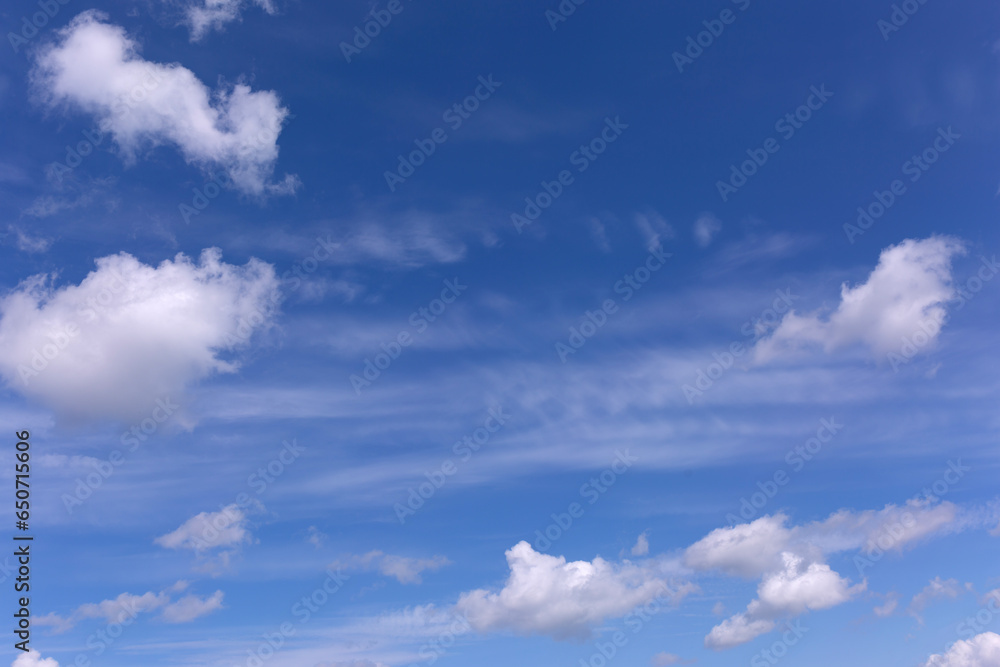 Spindrift clouds on blue sky background.