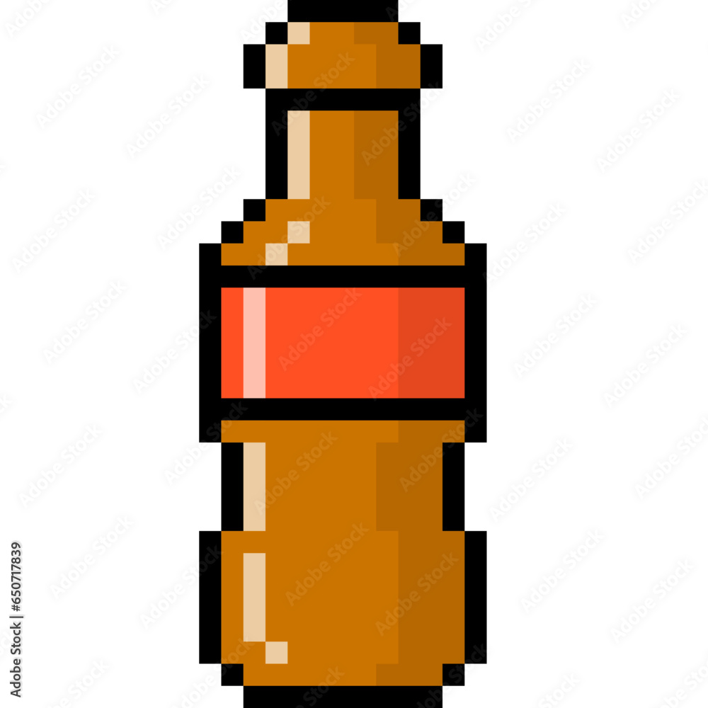 Bottle Pixel Art Color Icon Bottle Pixel Art Color Icon