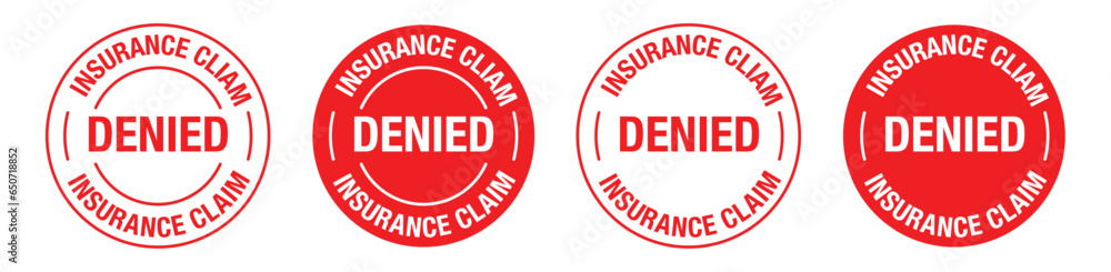 Denied insurance claim rounded vector symbol set