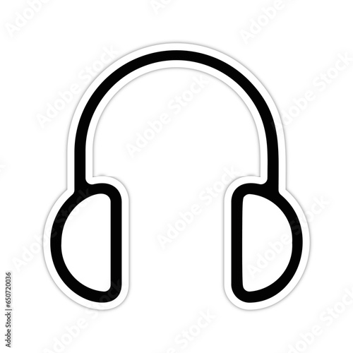 picto logo icones et symbole casque audio ecouteur moyen relief