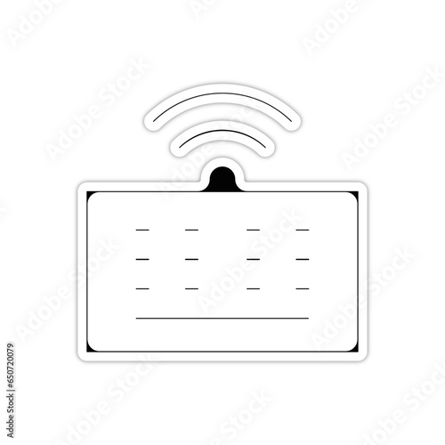 picto logo icones et symbole clavier sans fil connecté fin relief
