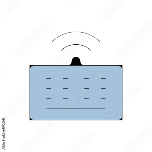picto logo icones et symbole clavier sans fil connecté fin bleu