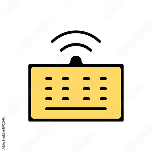 picto logo icones et symbole clavier sans fil connecté gras jaune