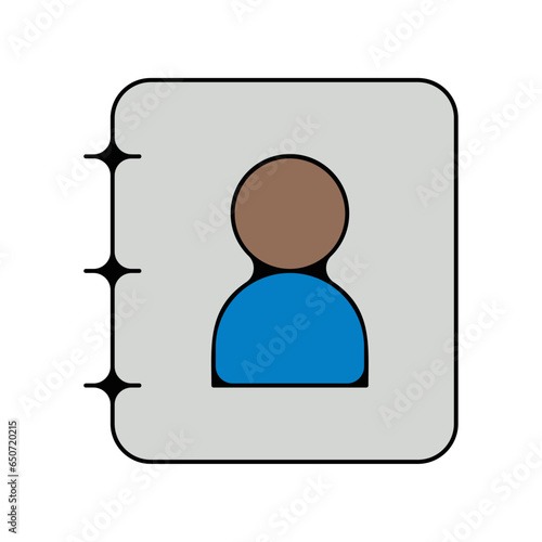 picto logo icones et symbole contact profil cv fin couleur bleu