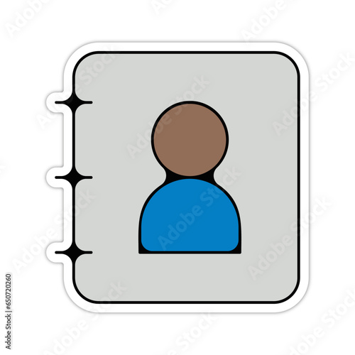 picto logo icones et symbole contact profil cv fin couleur bleu relief