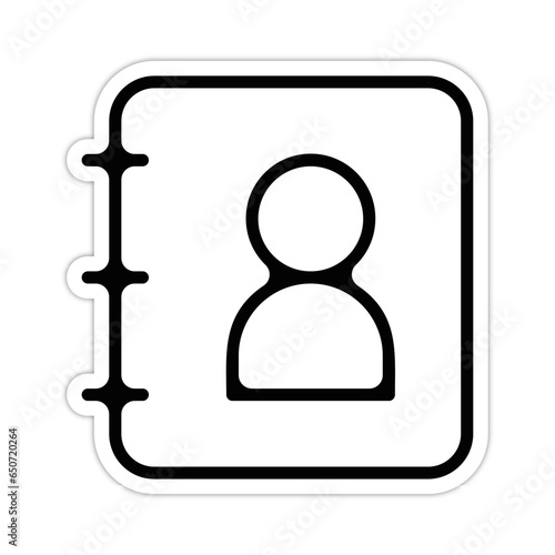 picto logo icones et symbole contact profil cv fin epais relief