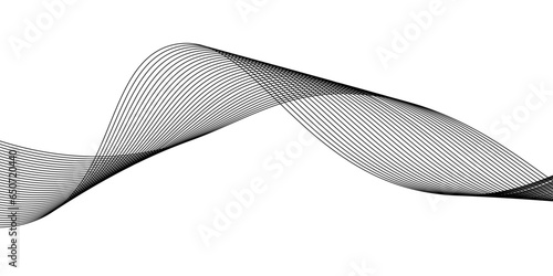 Abstract wave element for design.Wavy abstract stripes. Curved line vector elements for music design.Vector illustration. Curved smooth ribbon. 