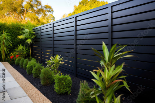 Sleek Outdoor Privacy Barrier in Black