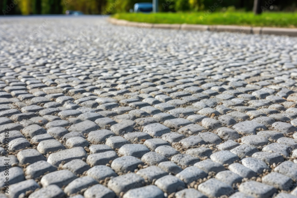 Fototapeta premium Residential Parking Lot with Sustainable Lawn Grid