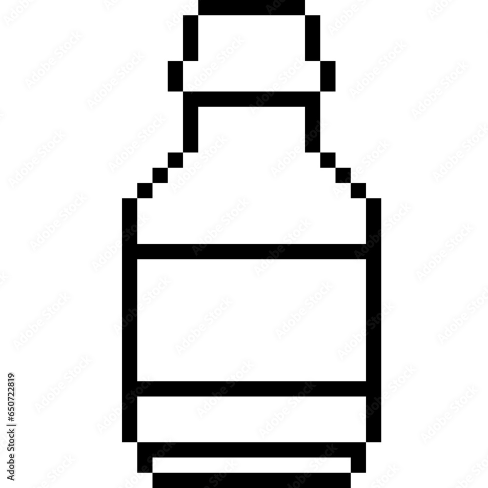 Bottle Pixel Art Outline Icon Bottle Pixel Art Outline Icon