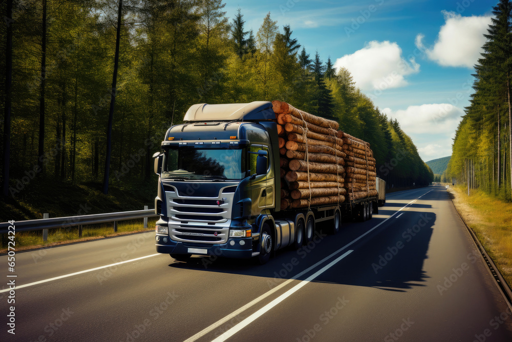 Timber Transporter on Autobahn