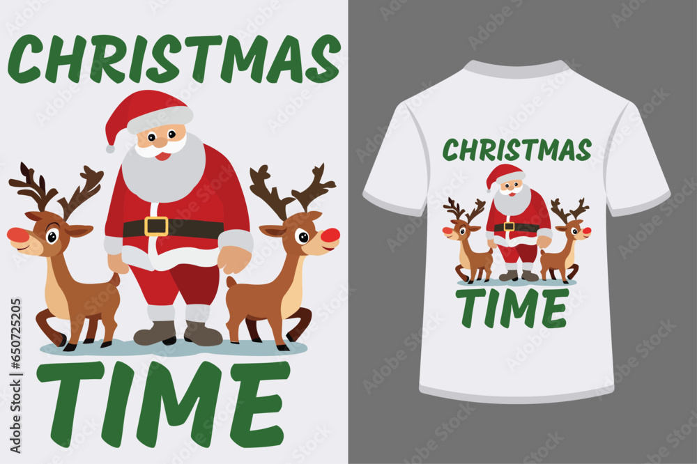 Christmas time, Christmas day, Typography t shirt design. Christmas time, Christmas day, Typography t shirt design.