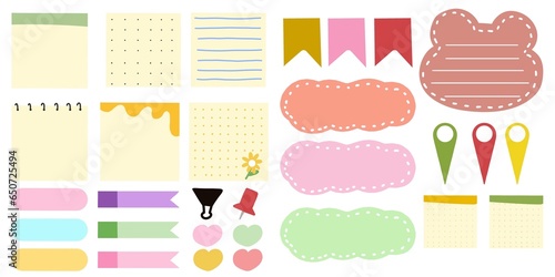 Photos set of paper note illustration.