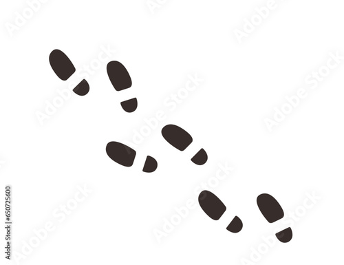 Human shoes style footprints spet path vector illustration isolated on white background