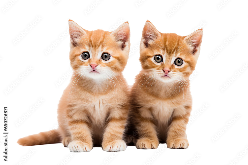 Cute small kittens on a white background studio shot PNG