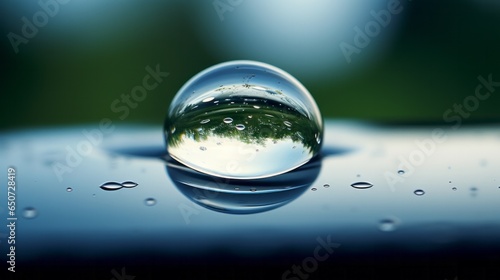A tree reflected in a droplet of water