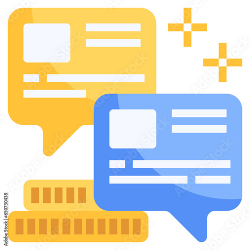 Business dialog flat icon,linear,outline,graphic,illustration
