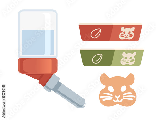 Automatic drinker for small pets vector illustration isolated on white background