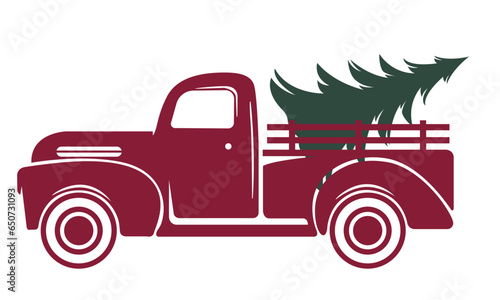 christmas design with red truck.
