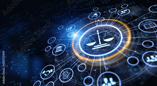Law concept lawyer cyber digital compliance business technology concept.