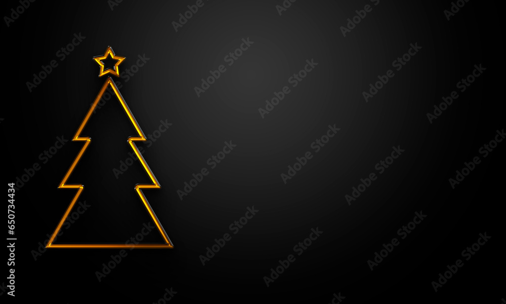 Fondo negro con silueta de árbol de navidad dorado. Fondo negro con silueta de árbol de navidad dorado.