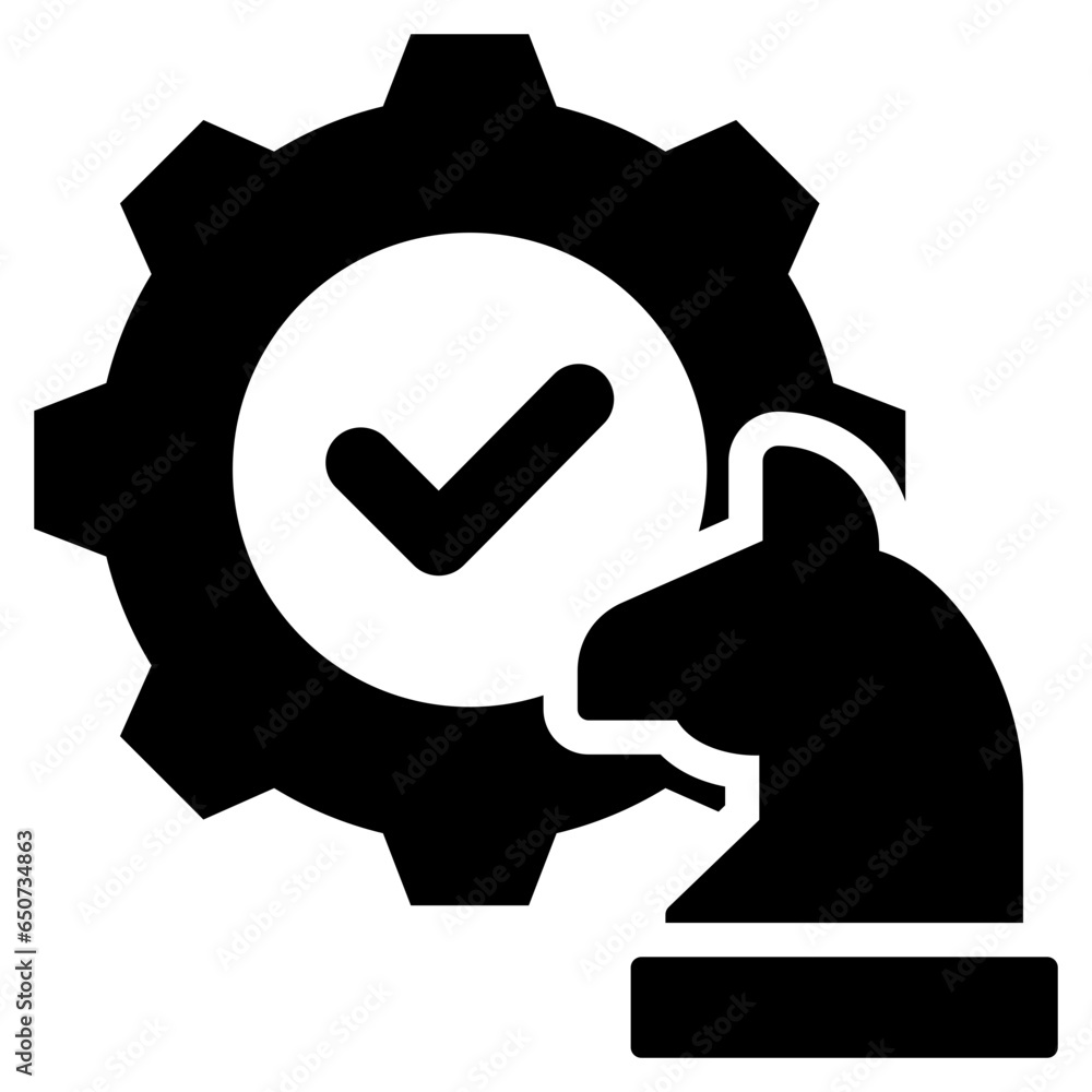 Strategy To Execution Glyph Icon Strategy To Execution Glyph Icon