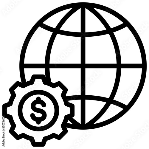 Financial World Outline Icon