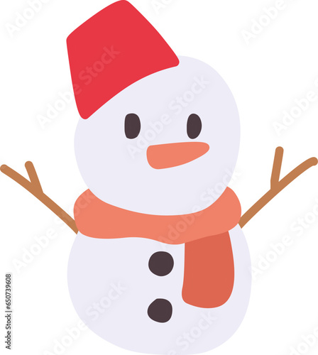 シンプルでかわいい雪ダルマのイラスト